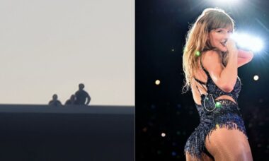 Três figuras misteriosas surgem em show de Taylor Swift em Londres e fãs ficam chocados