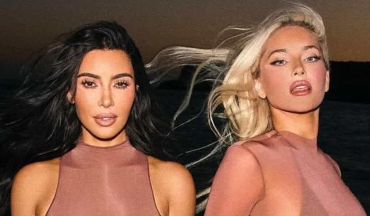 Kim Kardashian and Olivia Pierson wow fans by posing together in sheer outfits