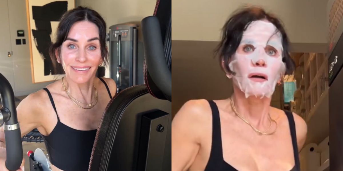 Aos 60 anos, Courteney Cox mostra físico invejável usando um biquíni preto