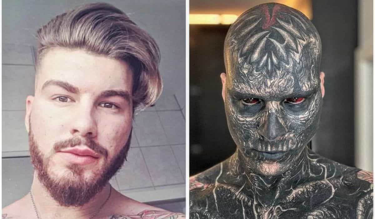 Homem exibe sua transformação corporal com tatuagens e viraliza nas redes sociais