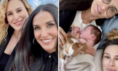 Aos 61 anos, Demi Moore exibe físico impecável em foto com a neta