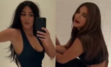 Kim Kardashian posta vídeo divertido de Khloé ajudando-a a se vestir: "é para isso que servem as irmãs"