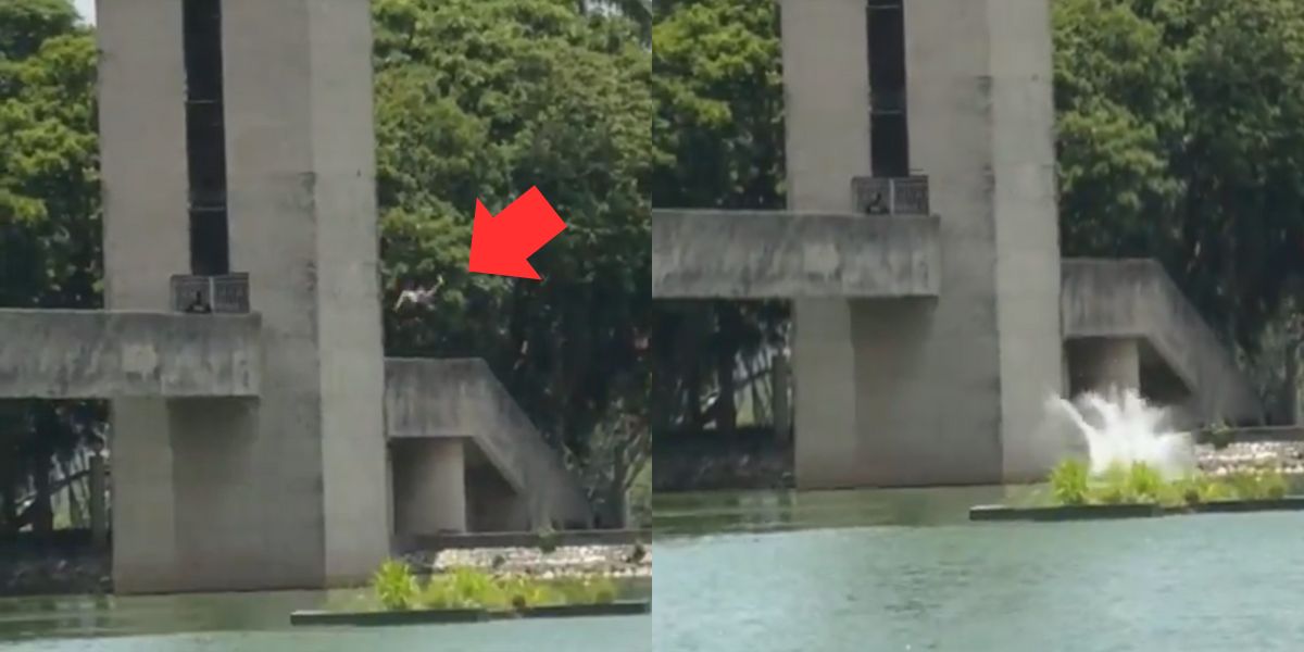 Young man jumps into crocodile lake in Mexico and video goes viral