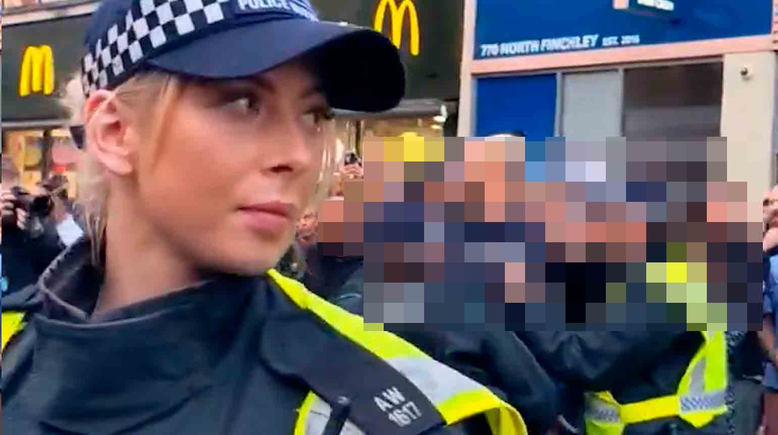 Female Officer Steals the Show During Protester Arrest in London