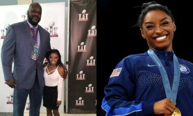 Foto de Simone Biles e Shaquille O’Neal viraliza após conquista da medalha de ouro nas Olimpíadas de 2024