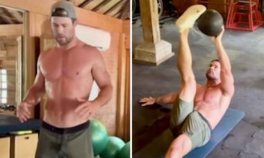 Ator de 'Thor', Chris Hemsworth posta treino pesado e acidentalmente mostra demais