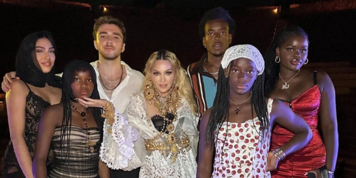 Madonna shares an unseen photo with all six of her children on her 66th birthday