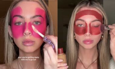 Tendência de maquiagem que simula bronzeado viraliza no TikTok e atrai famosas ( TikTok / @rachelmadisoncarlisle)