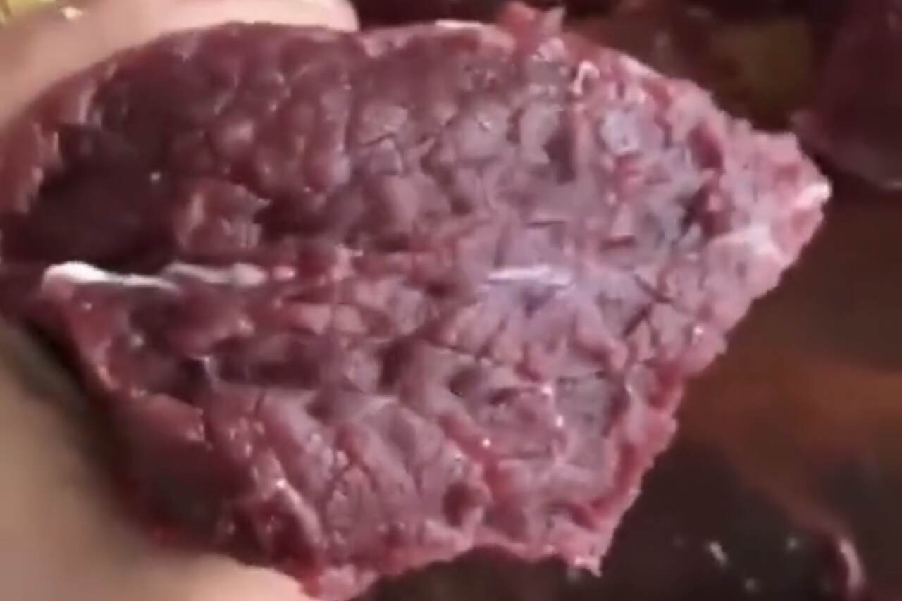 Bizarre: Internet user shows 'moving' meat and the video goes viral