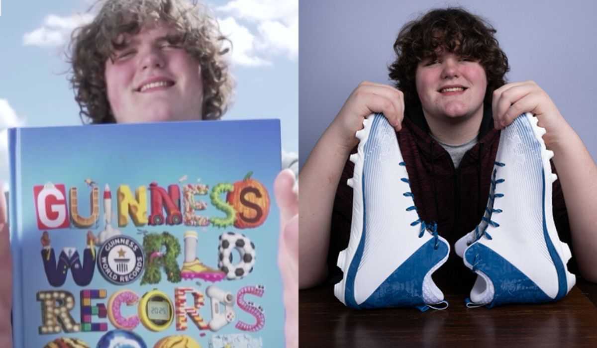 Un adolescent de 16 ans bat le record mondial avec les plus grands pieds et mains du monde