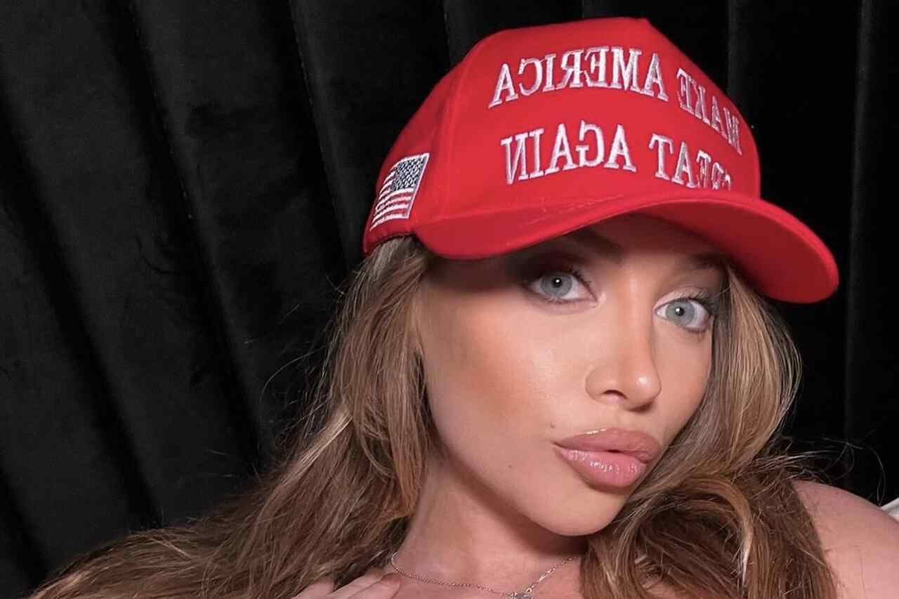 Controversial adult content creator causes a stir after lifting her shirt at a Donald Trump rally