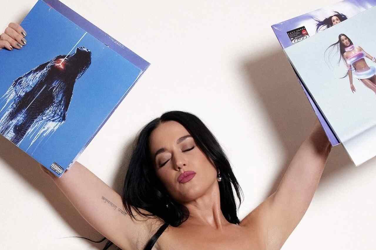 Katy Perry almost shows too much after ditching her bra to announce her new album