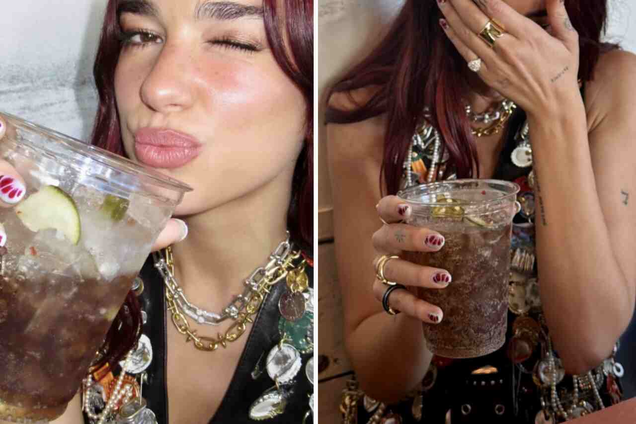 Dua Lipa lascia gli utenti del web a bocca aperta con una ricetta insolita di Coca Diet