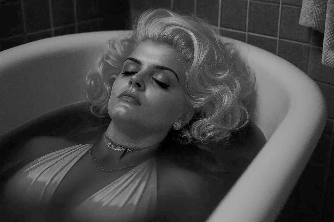 Anna Nicole Smith. Illustrazione generata da IA