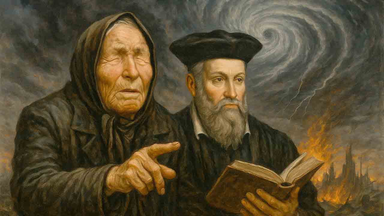 Profecias chocantes: o que Baba Vanga e Nostradamus previram para 2025 vai te deixar em choque. Ilustração IA/Condutta 