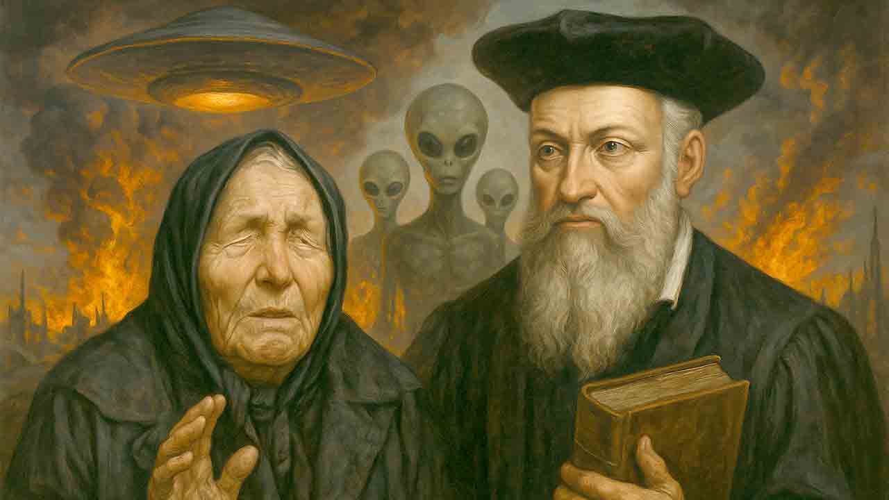Profecias chocantes: o que Baba Vanga e Nostradamus previram para 2025 vai te deixar em choque. Ilustração IA/Condutta 