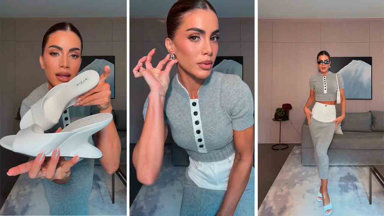 Camila Coelho exibe barriga chapada em look ousado para a final feminina do US Open. Instagram @camilacoelho