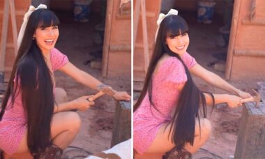 Juliana Bonde surge em vídeo na obra de sua casa e encanta fãs no Instagram
